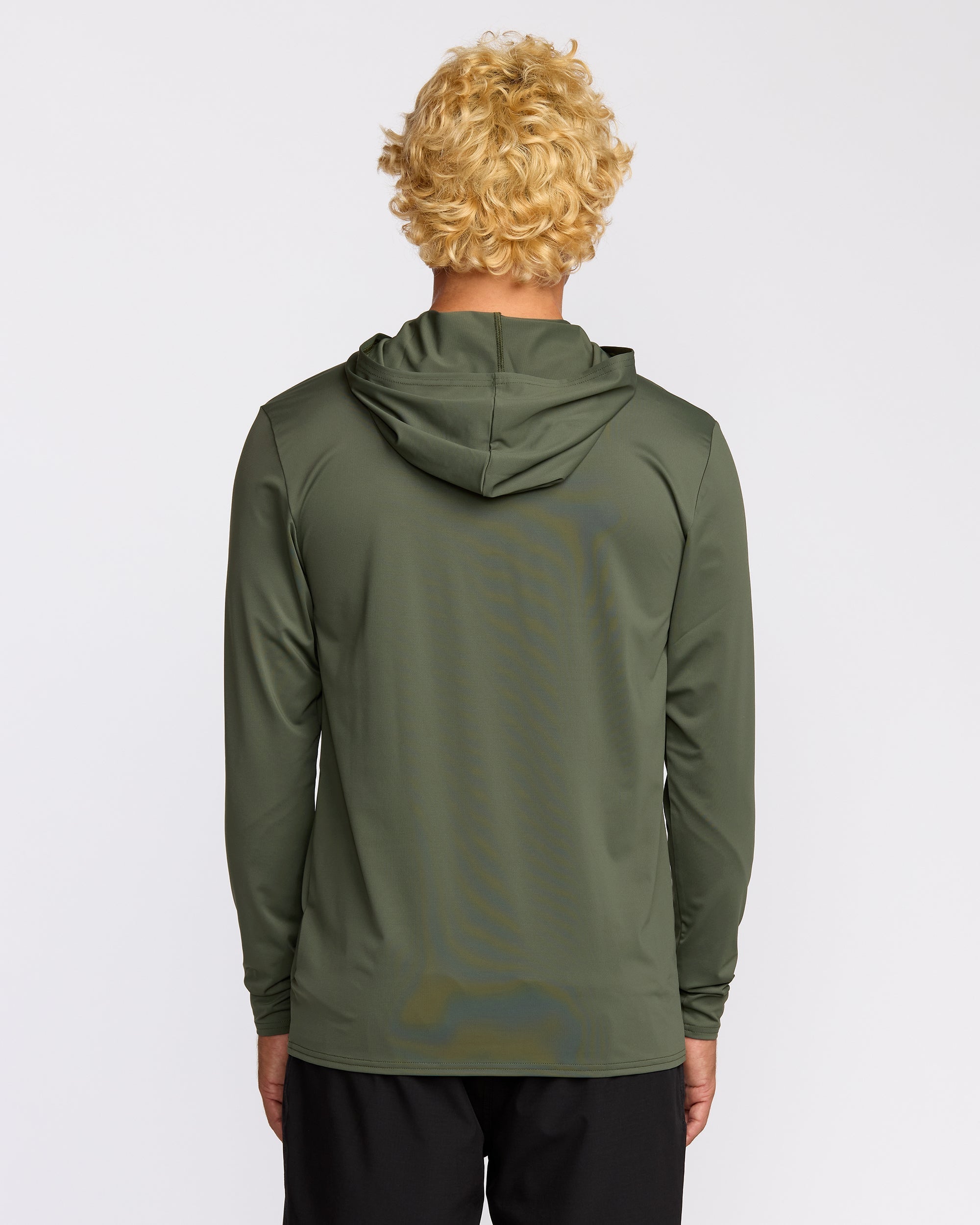 Arch Mesh Long Sleeve Hooded Surf Tee - Dark Military