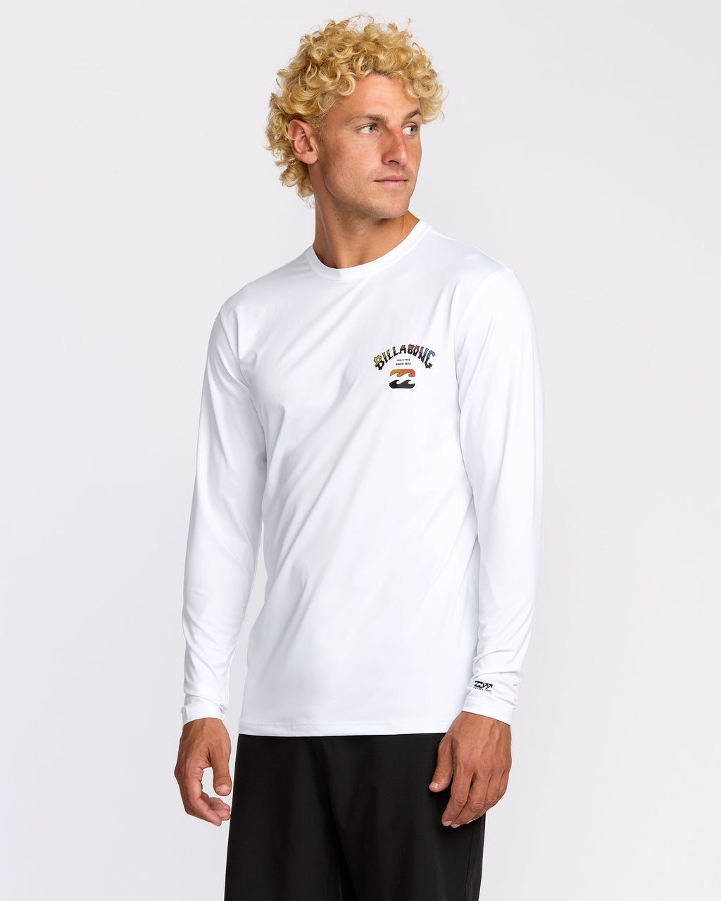 Arch Fade Loose Fit Long Sleeve Surf T-Shirt - White
