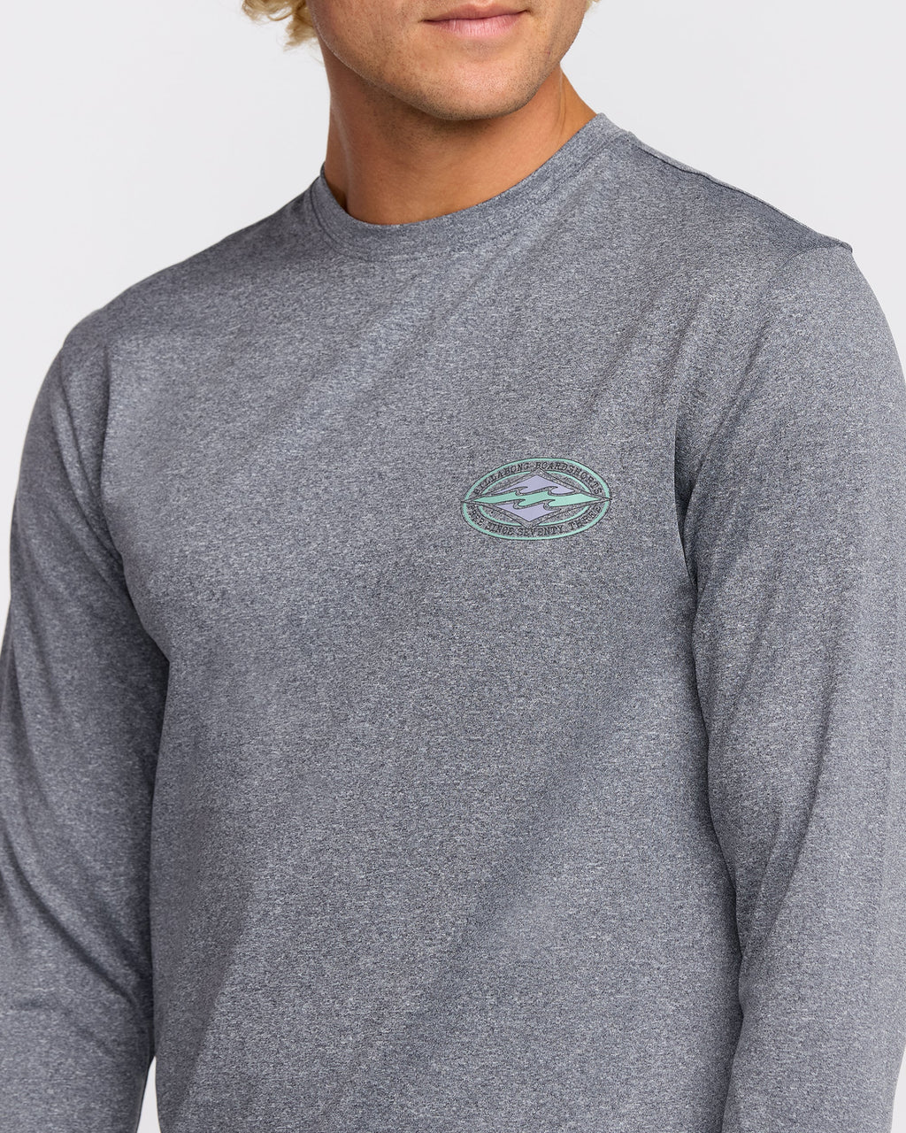 Diamond Vision Loose Fit Long Sleeve Surf T-Shirt - Grey Htr