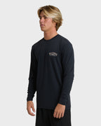 Heritage Loose Fit Long Sleeve Surf Tee - Black