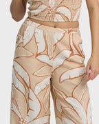 Tropic Breeze Elastic Waist Pants - Stone