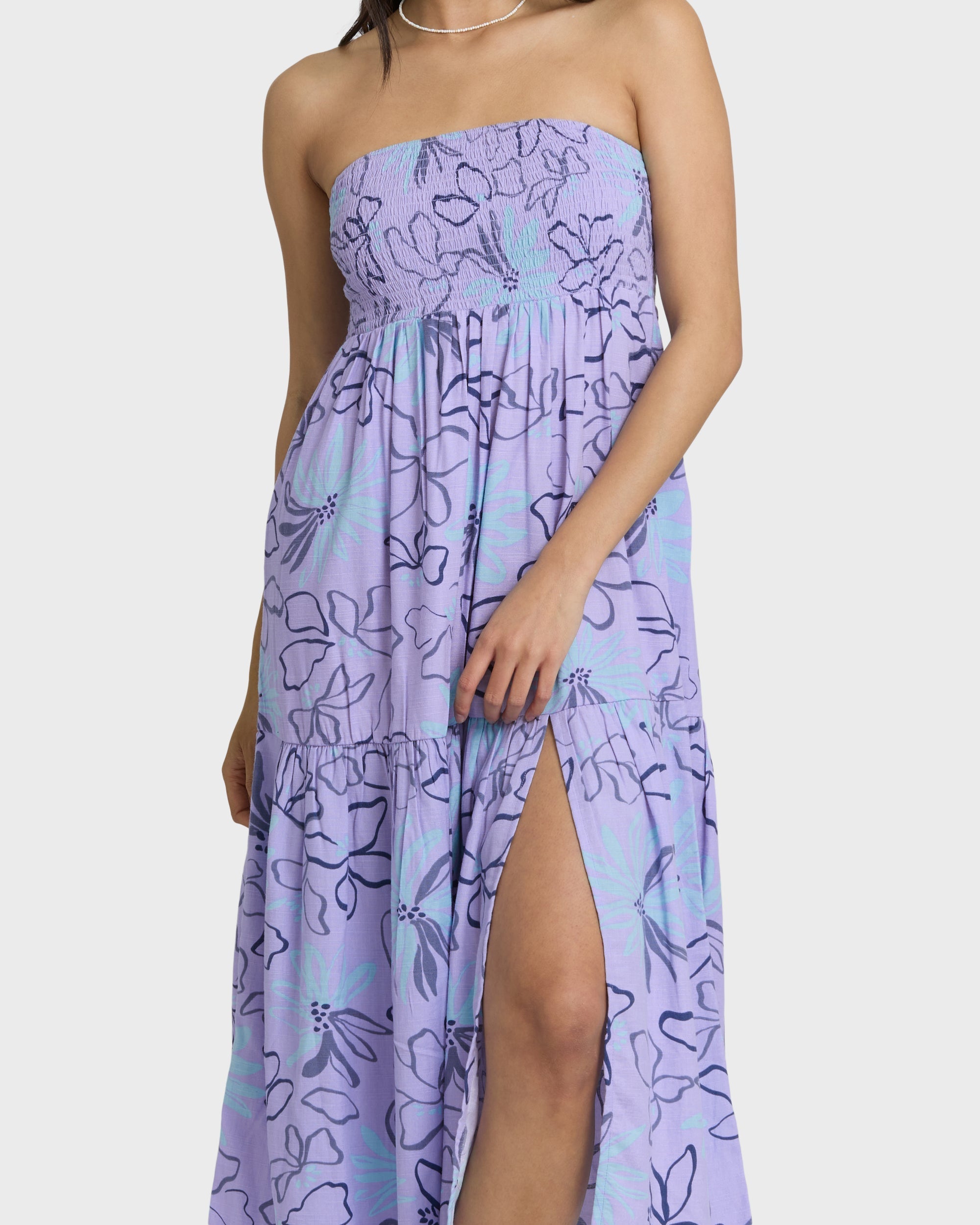 Tropical Daze Midi Dress - Twilight Blue
