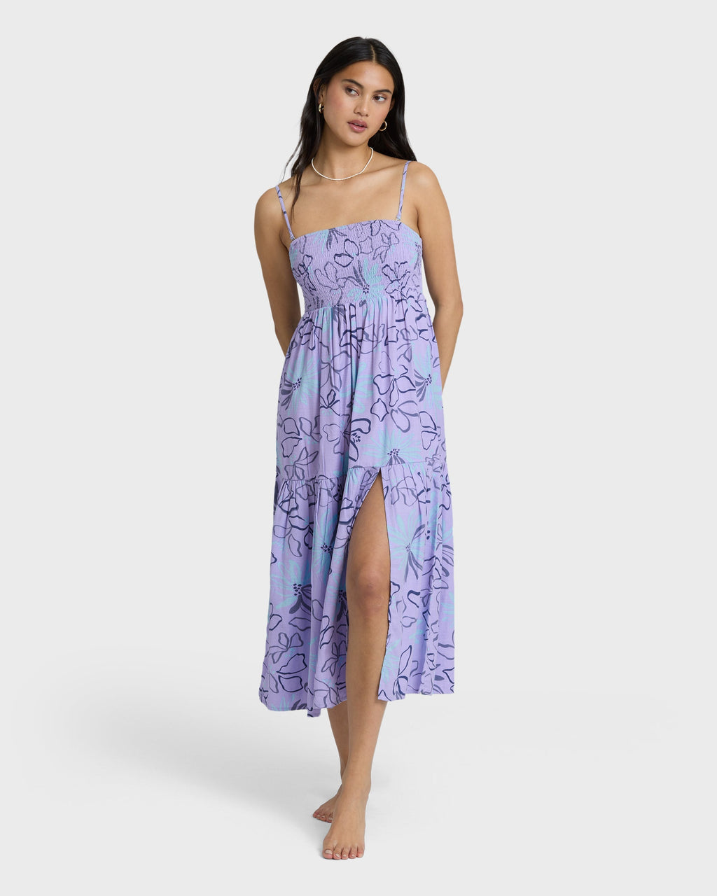 Tropical Daze Midi Dress - Twilight Blue