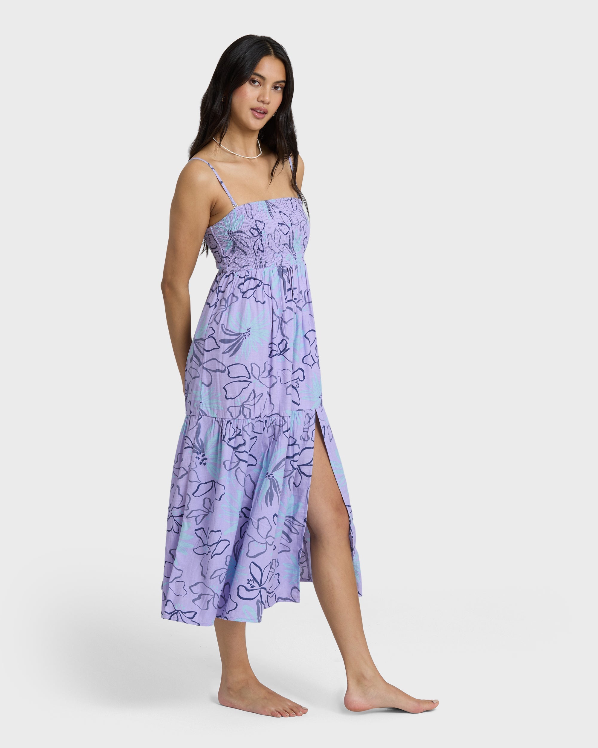 Tropical Daze Midi Dress - Twilight Blue