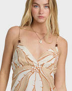 Tropic Breeze Midi Dress - Stone