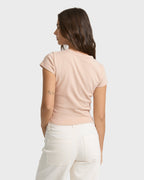 Triple Stacked Short Sleeve T-Shirt - Oatmeal