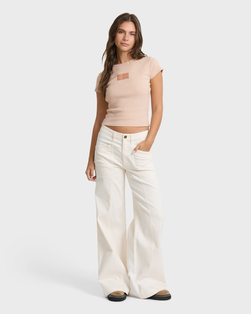 Triple Stacked Short Sleeve T-Shirt - Oatmeal