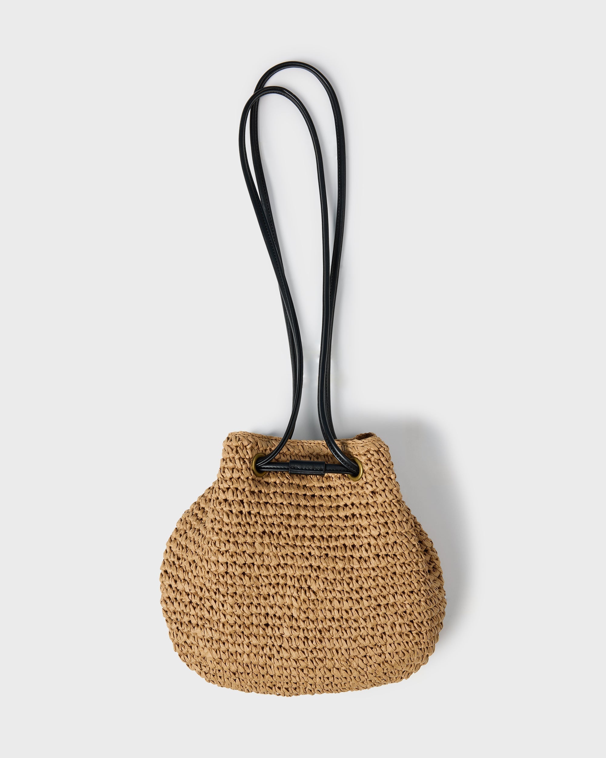 Date Palm Crossbody Mini Straw Tote - Tan