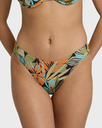 Des Tropiques Lowrider Full Bikini Bottom - Black Multi