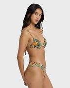 Des Tropiques Lowrider Full Bikini Bottom - Black Multi