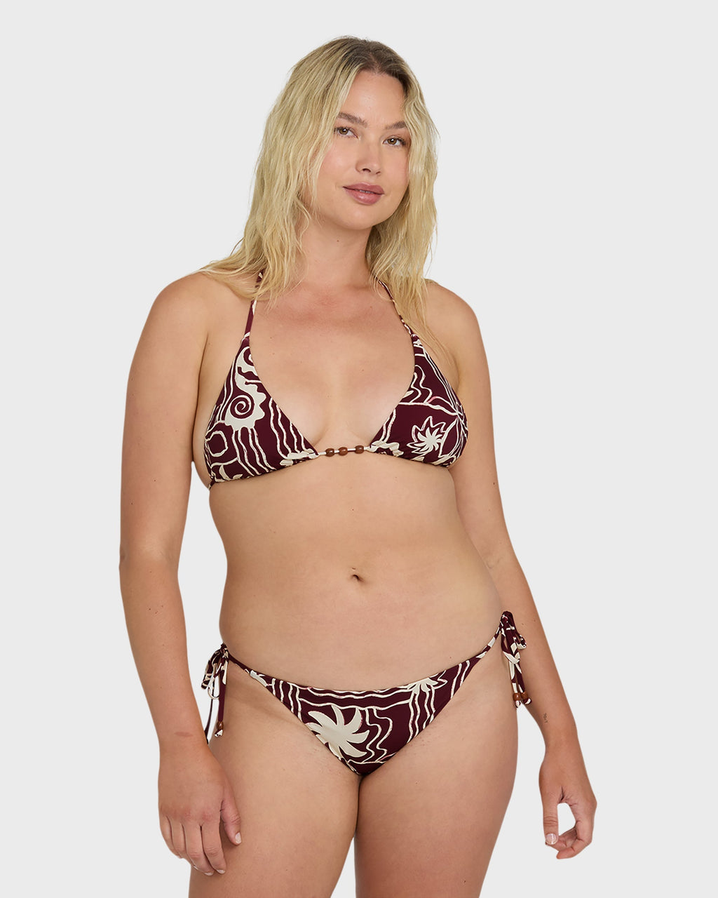 Sol Playa Tie-side Tanga Skimpy Bikini Bottom - Red Dahlia