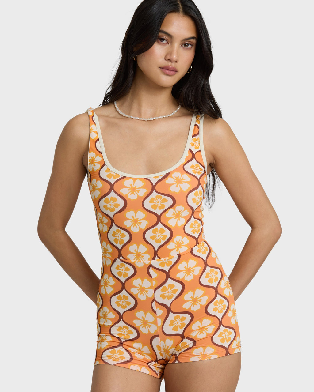 Sol Groove Retro Surf Suit - Tangerine