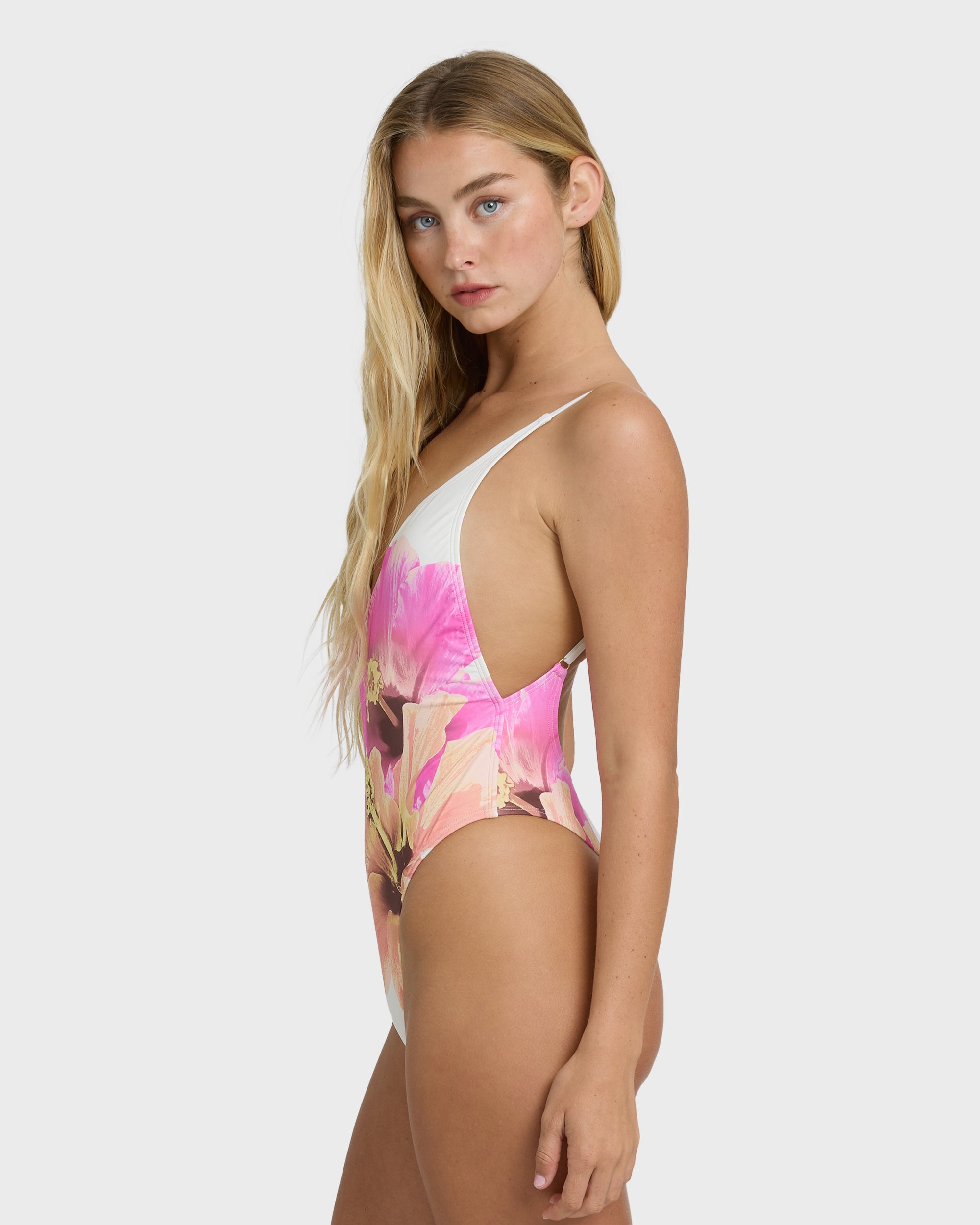 Sunny Shore Deep V One-piece Swimsuit - Salt Crystal