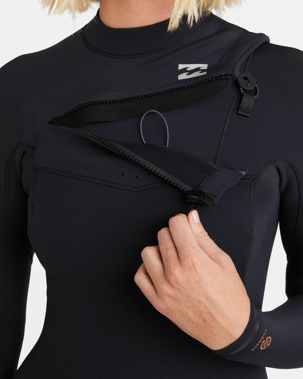 3/2mm Furnace Natural GBS Chest Zip Fullsuit - Black Tiki