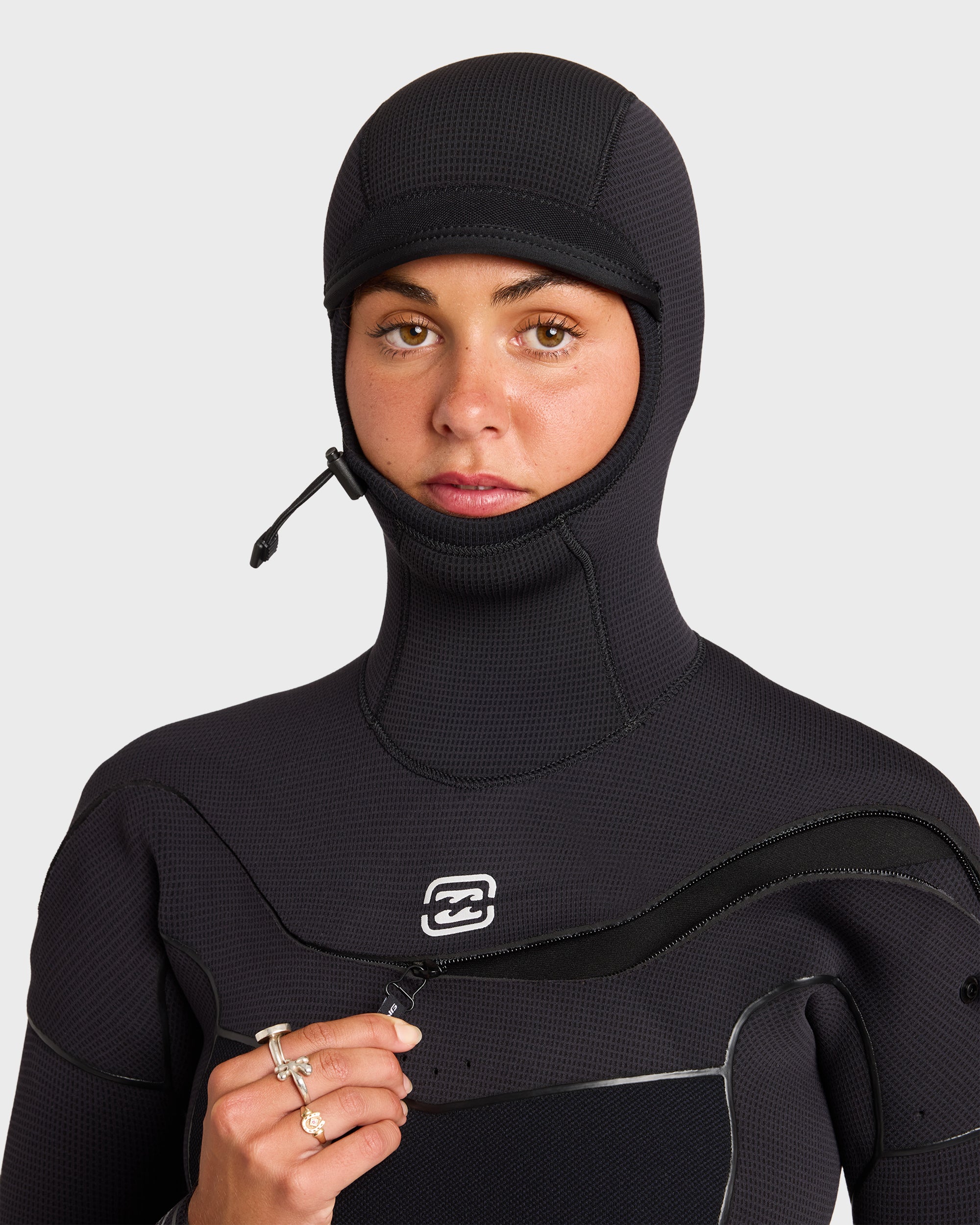 4/3mm Furnace Ultra GBS Hooded Chest Zip Full Wetsuit - Black