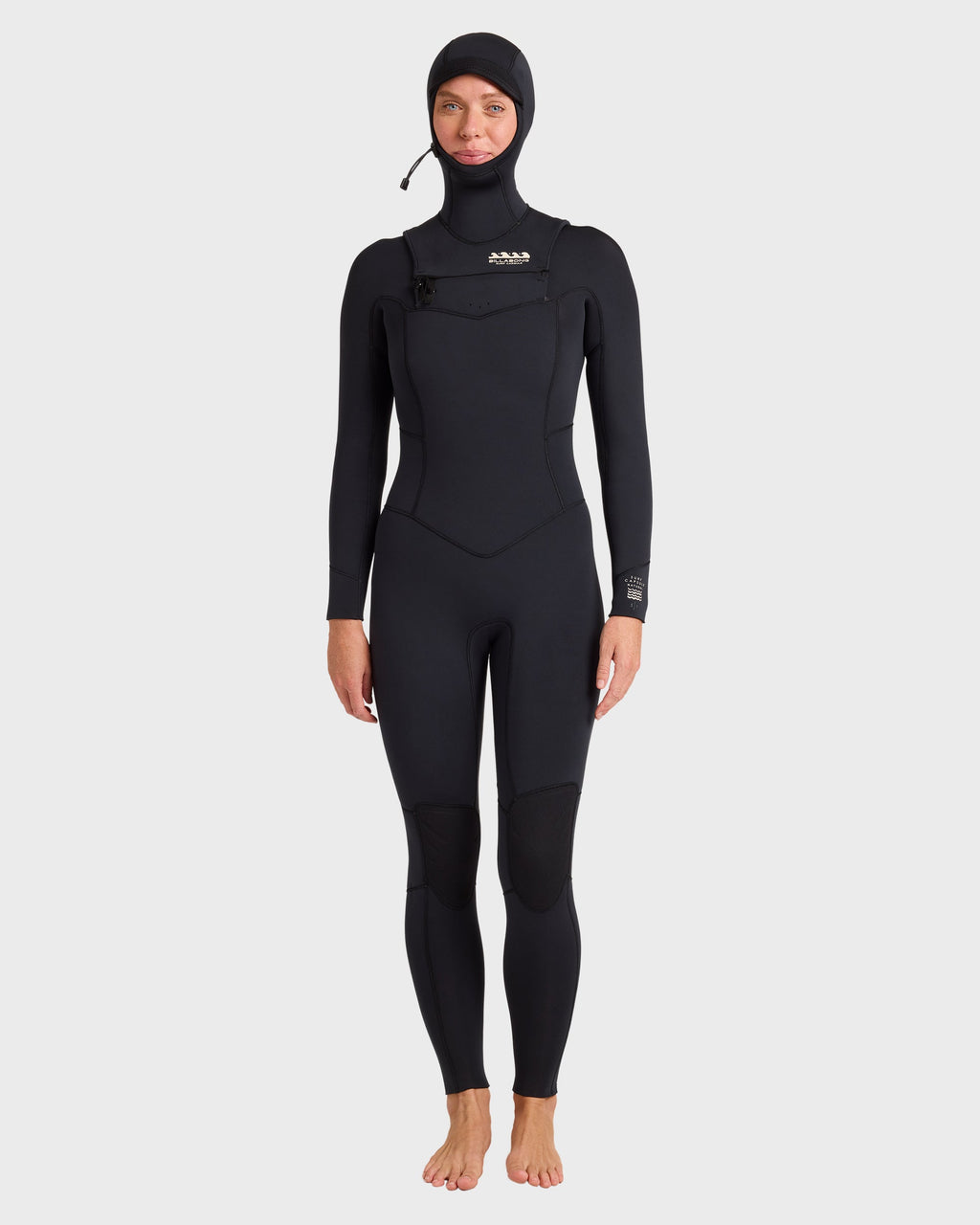 5/4mm Salty Dayz Chest Zip Hooded Full Wetsuit - Black
