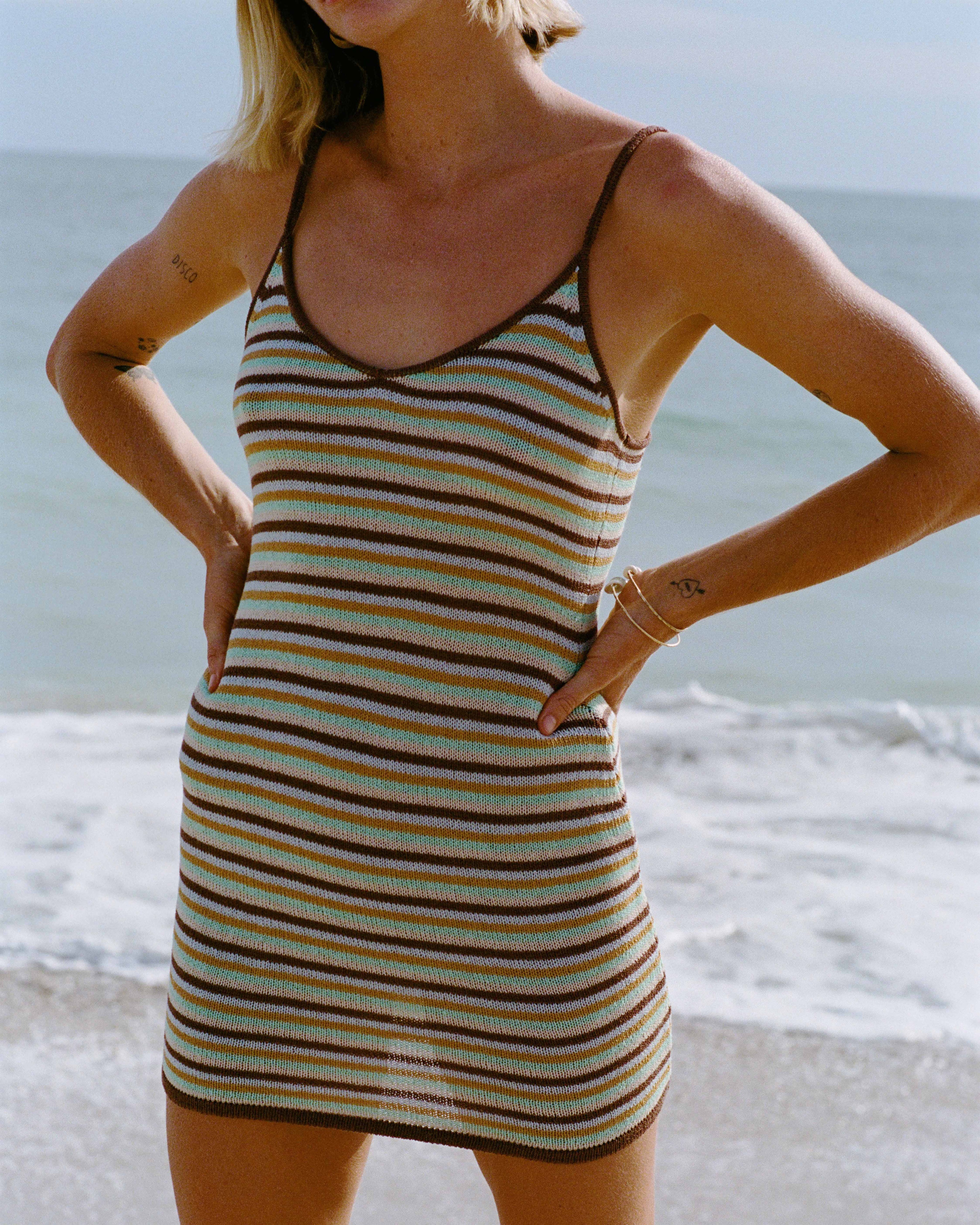 Summer Sun Mini Dress - Brown Stone