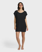 Hallow Wave Mini Short Sleeve Dress - Black Sands