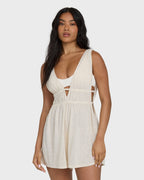 Golden Sun Romper - White Cap