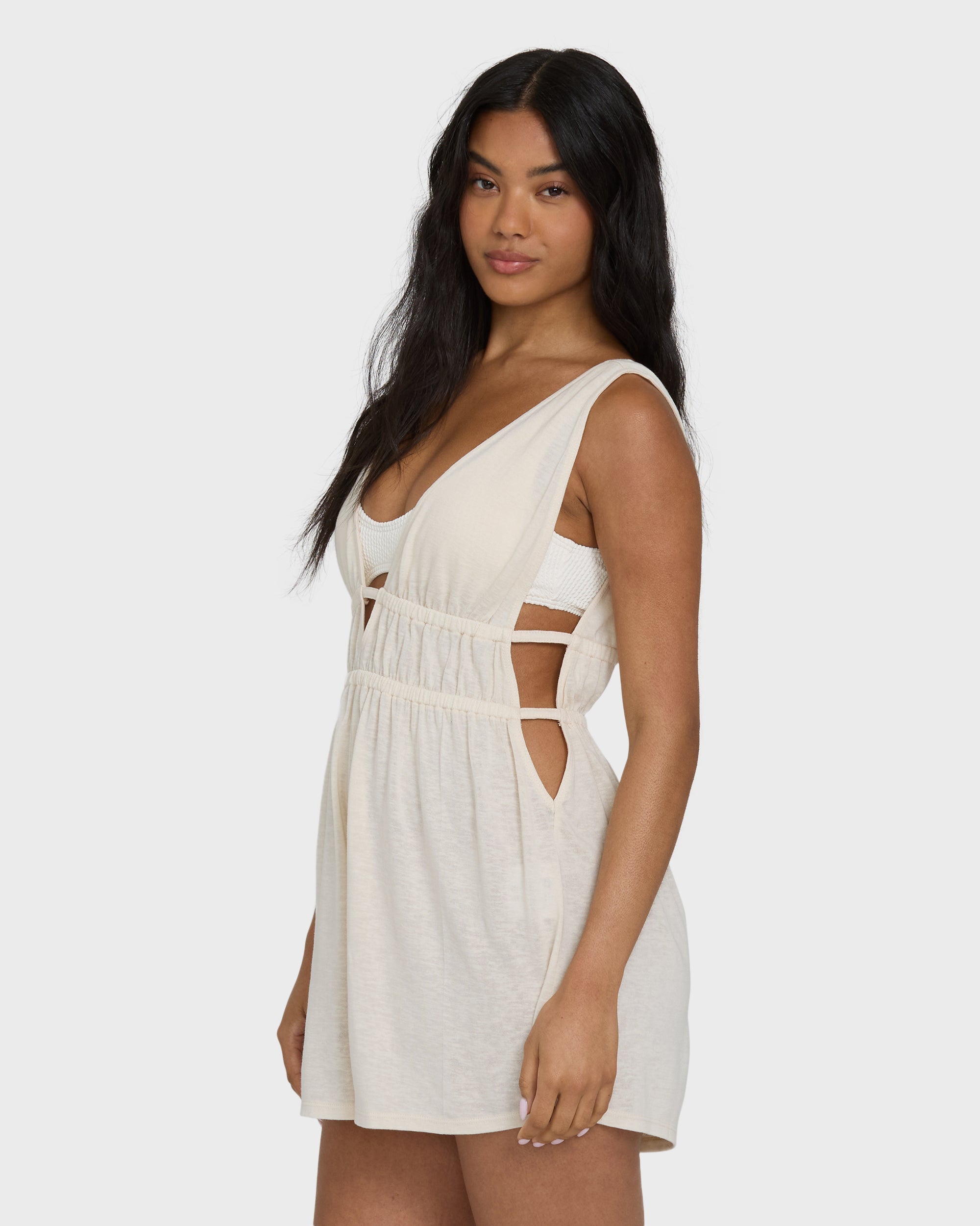 Golden Sun Romper - White Cap