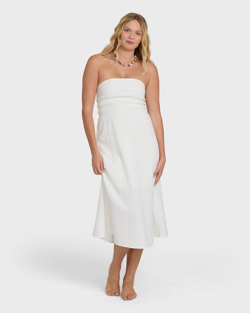 In The Sky Midi Dress - Salt Crystal