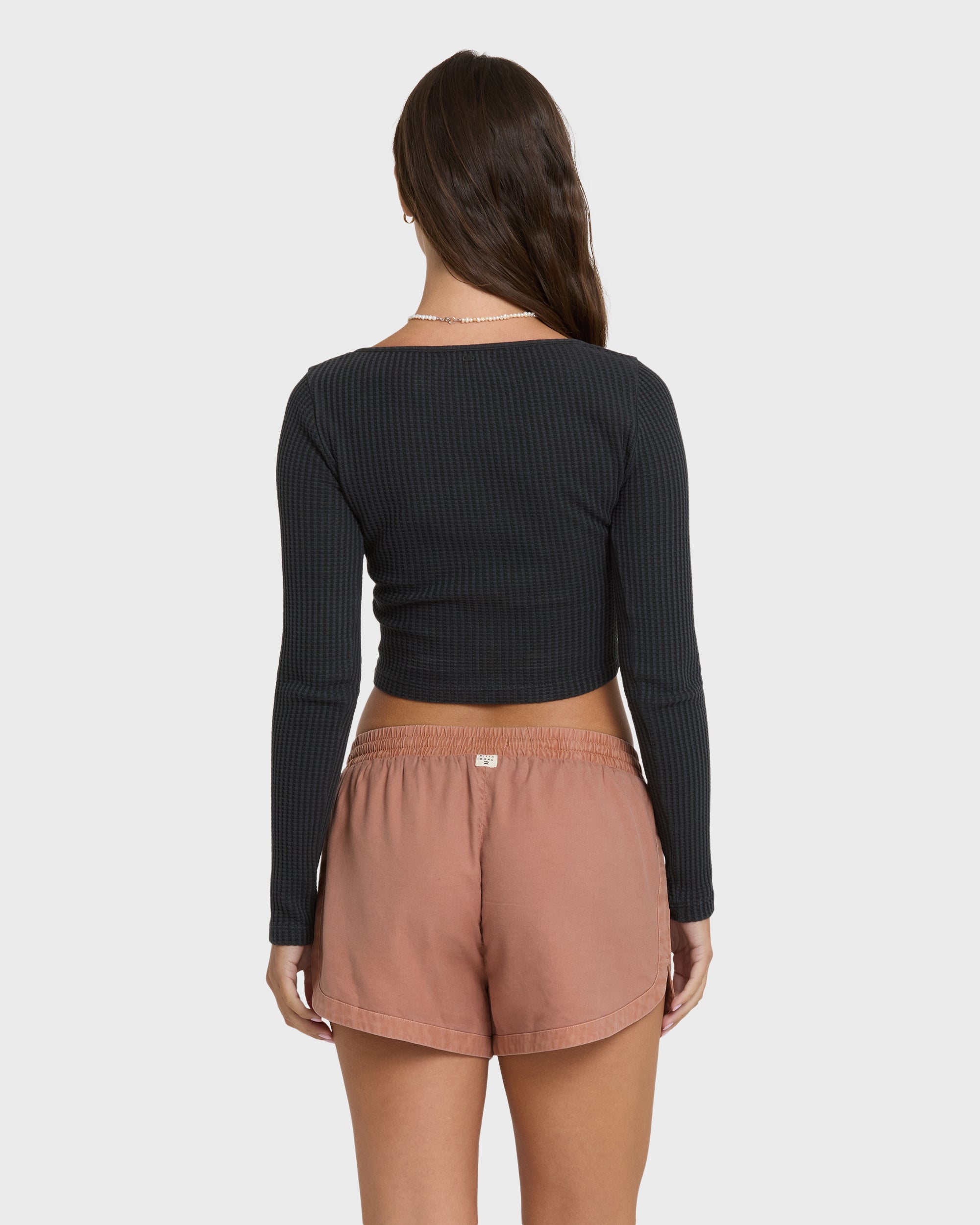 Road Trippin Elastic Waist Woven Shorts - Sugar Almond