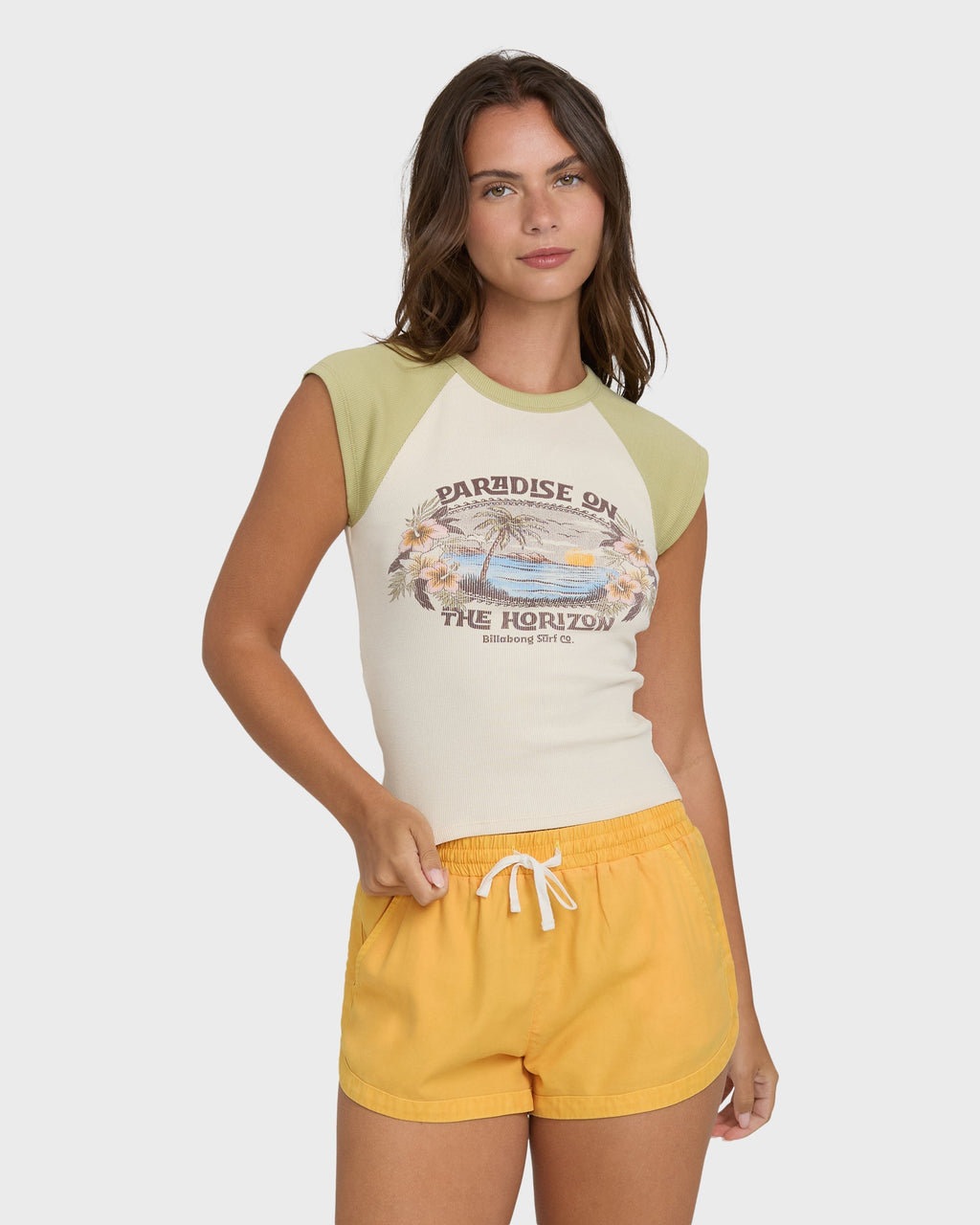 Road Trippin Elastic Waist Shorts - Sun Kissed