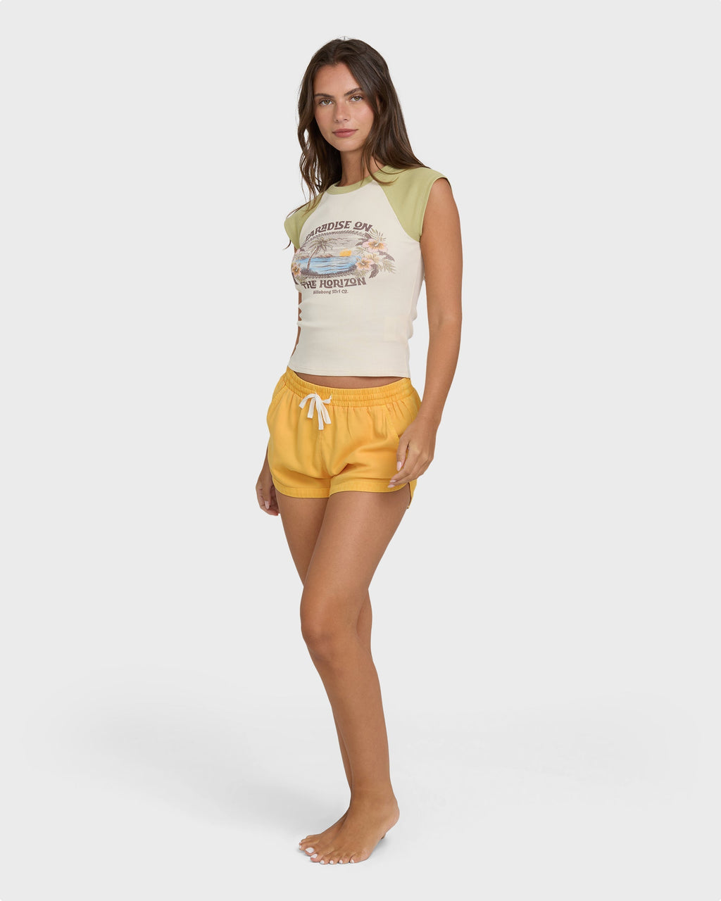 Road Trippin Elastic Waist Shorts - Sun Kissed