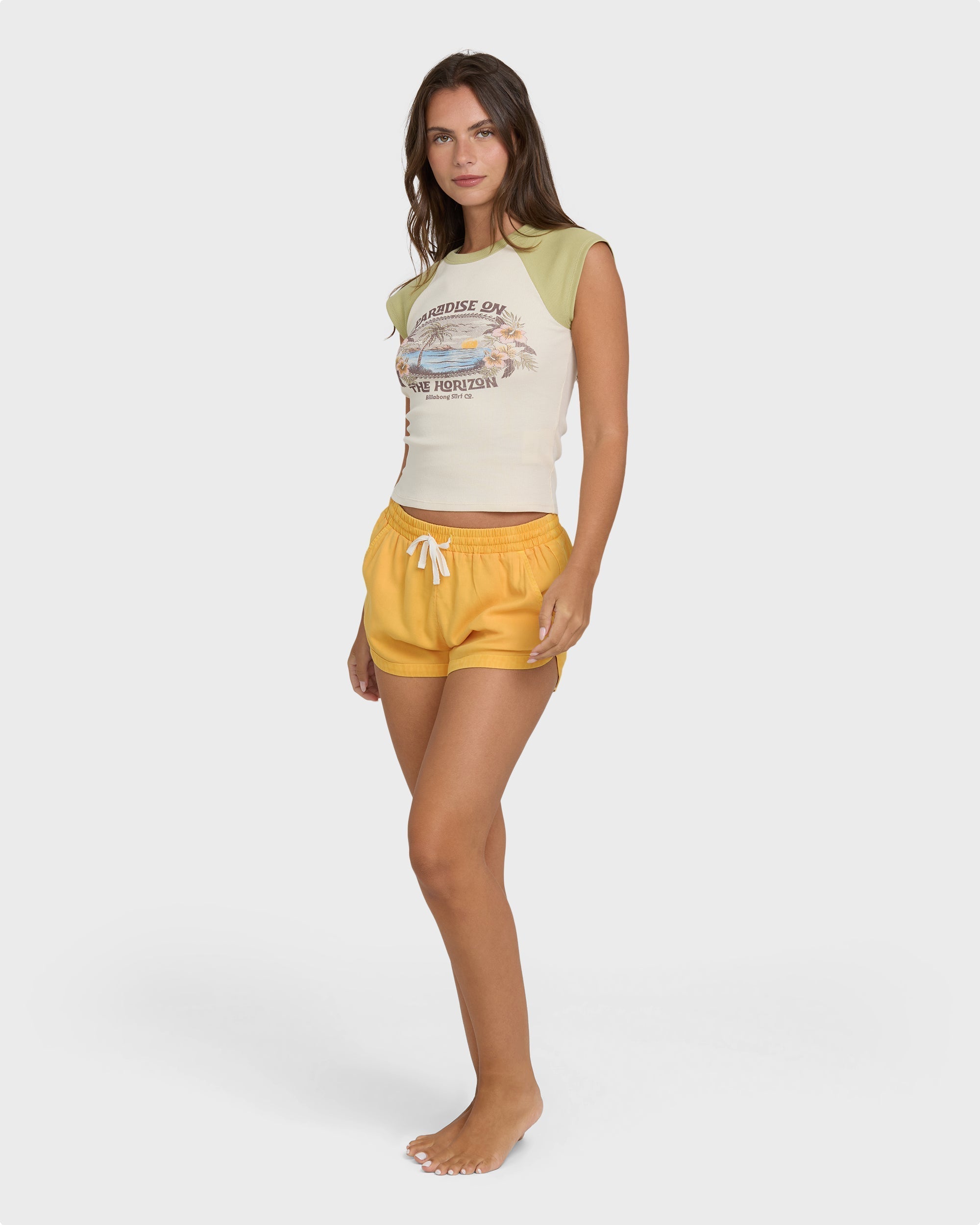 Road Trippin Elastic Waist Shorts - Sun Kissed