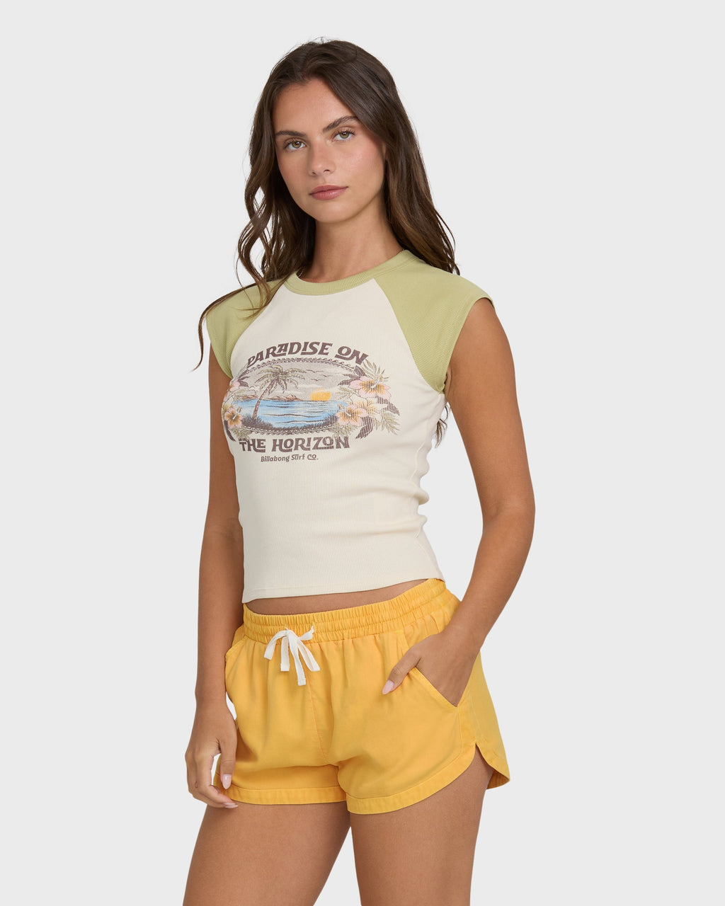 Road Trippin Elastic Waist Shorts - Sun Kissed