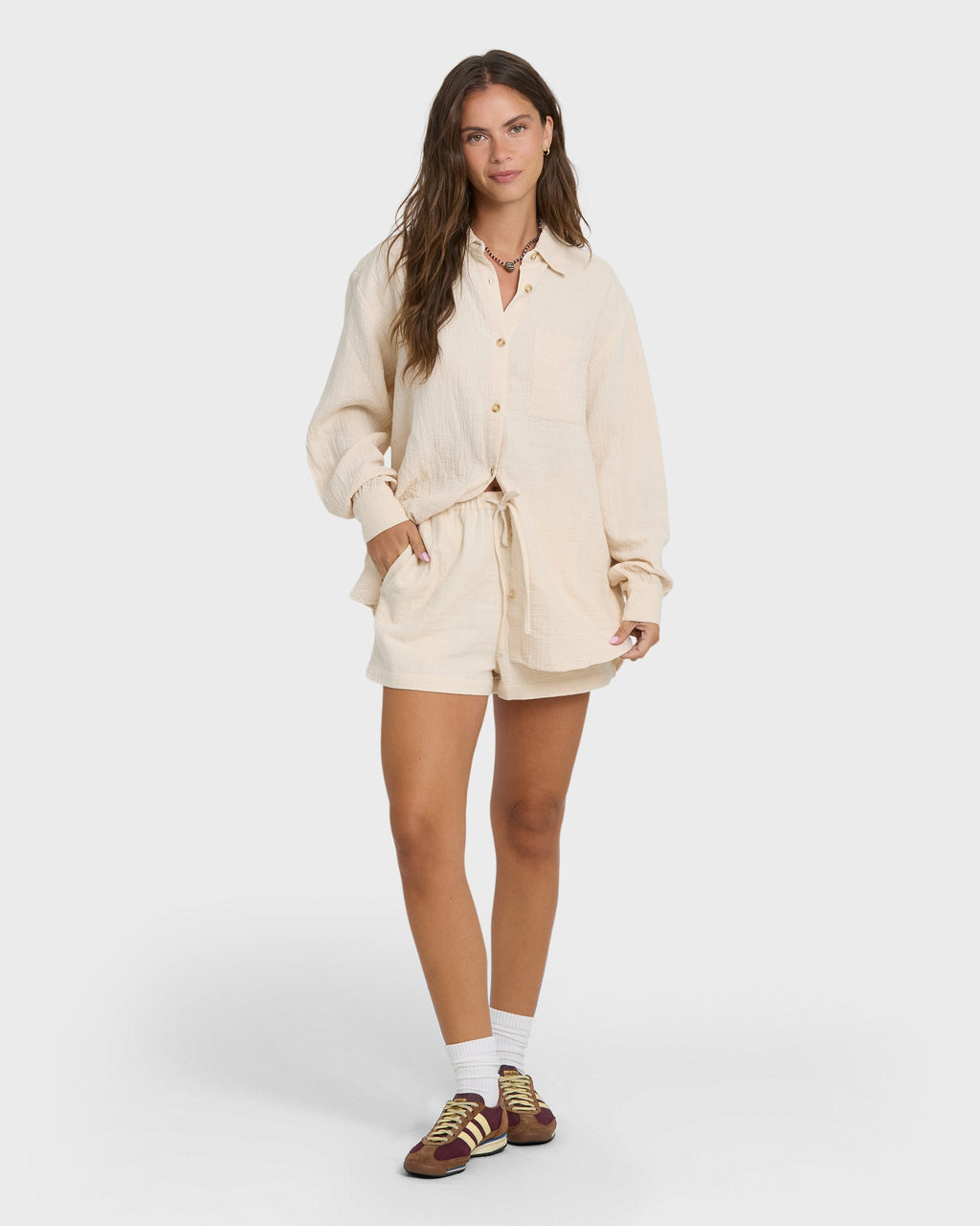 Wanderer Long Sleeve Woven Shirt - Dove