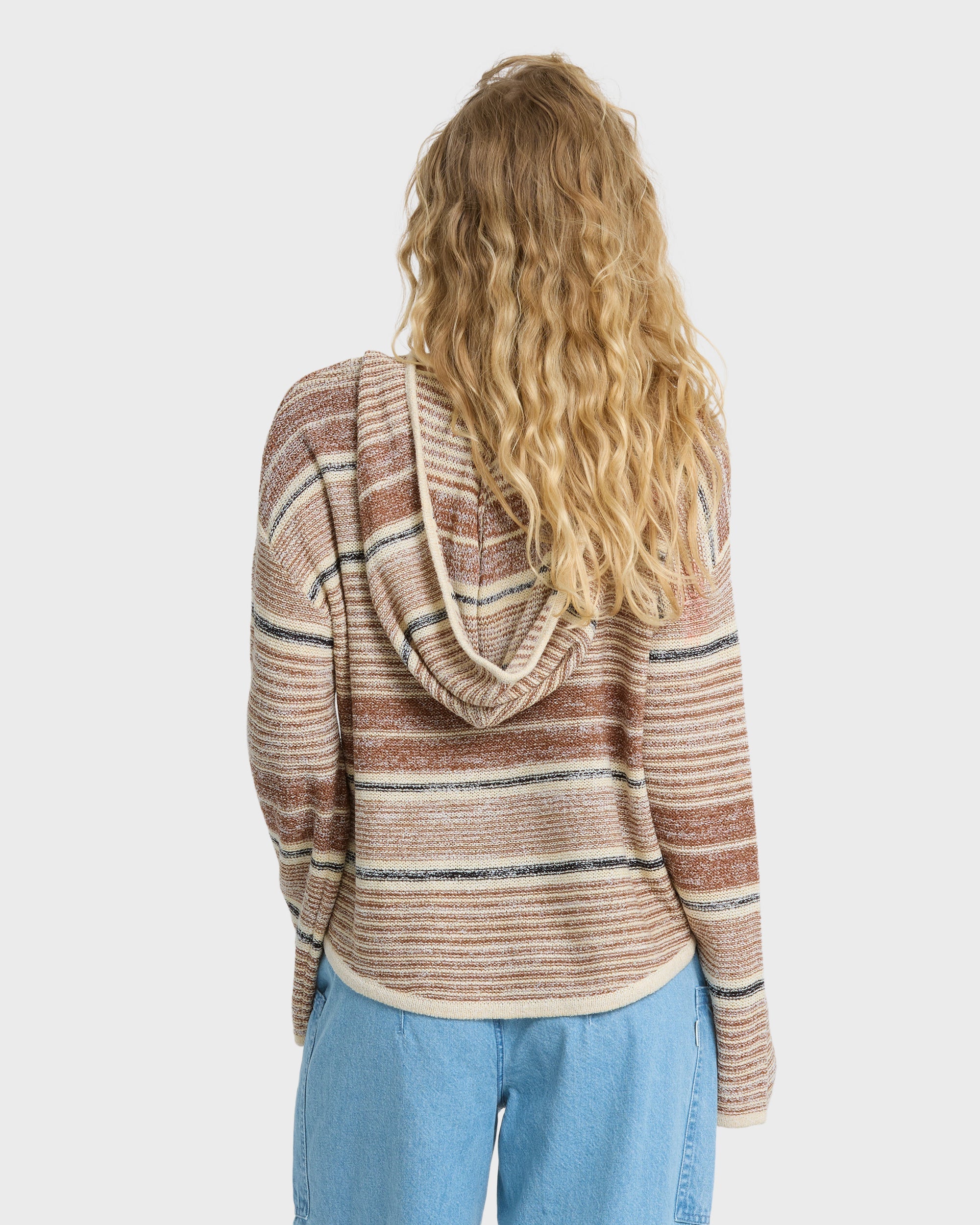 Baja Beach Hooded Sweater - White / Brown