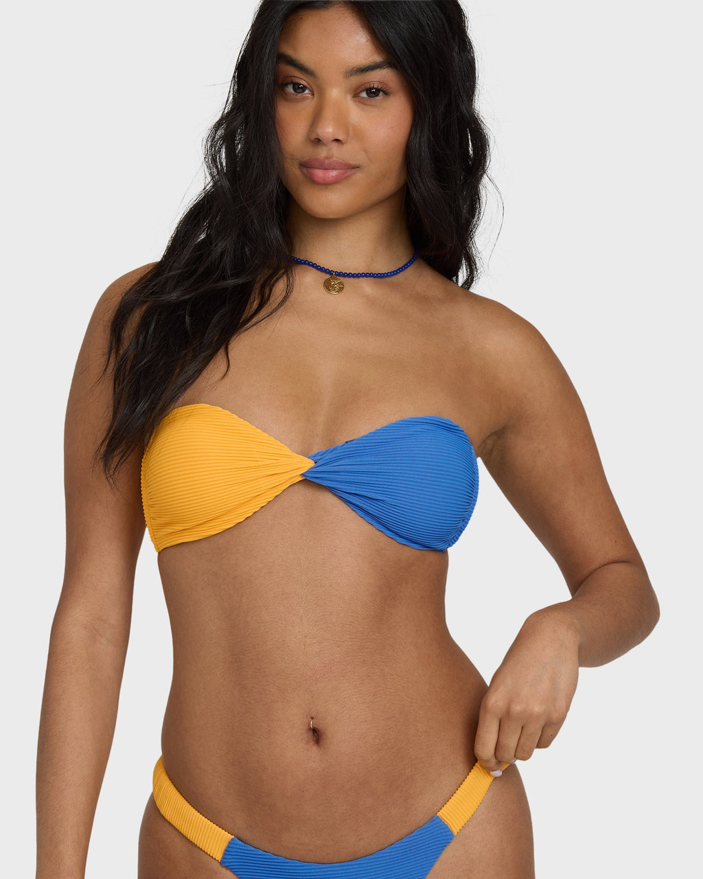 Tanlines Twist Bandeau Bikini Top - True Blue