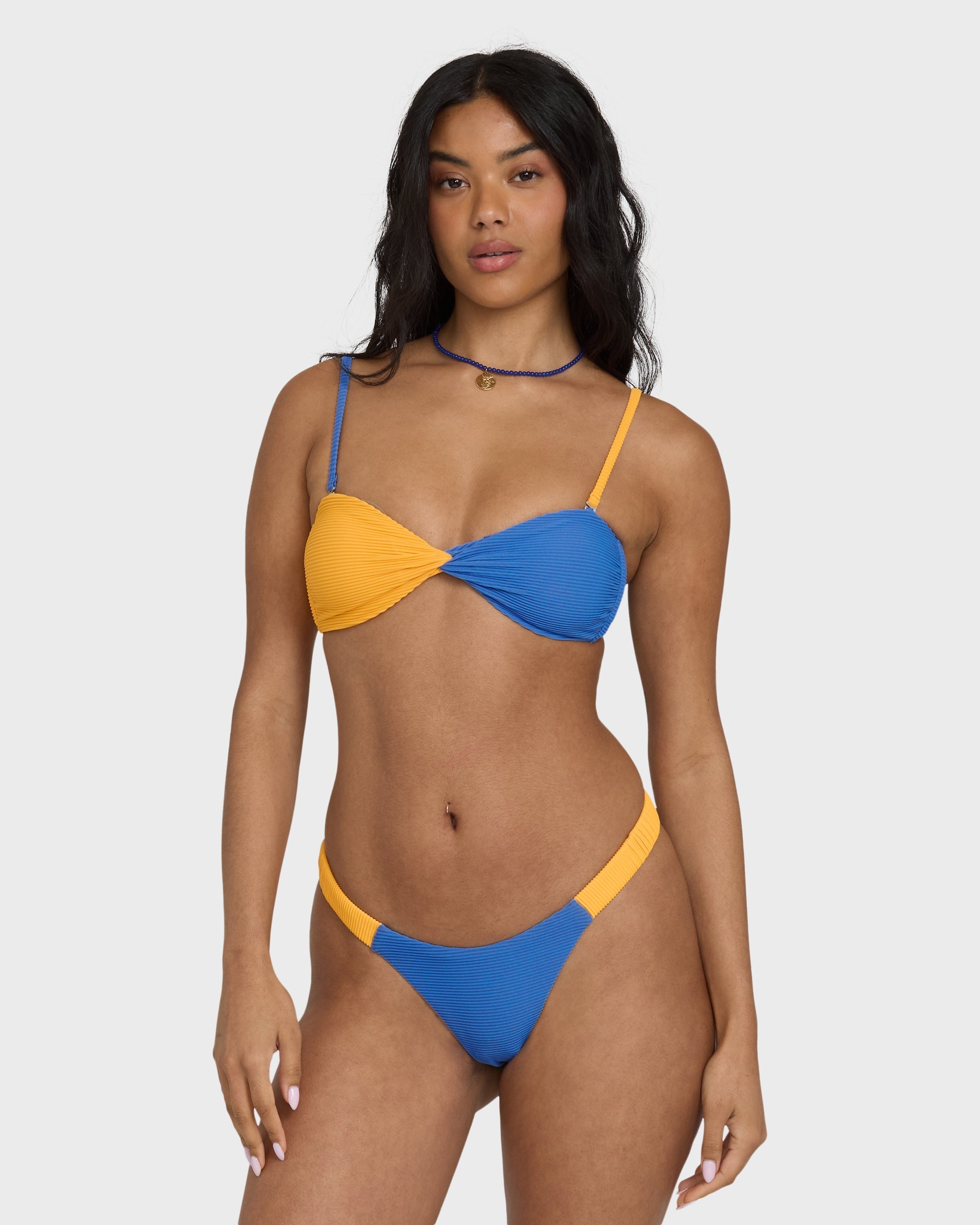 Tanlines Twist Bandeau Bikini Top - True Blue