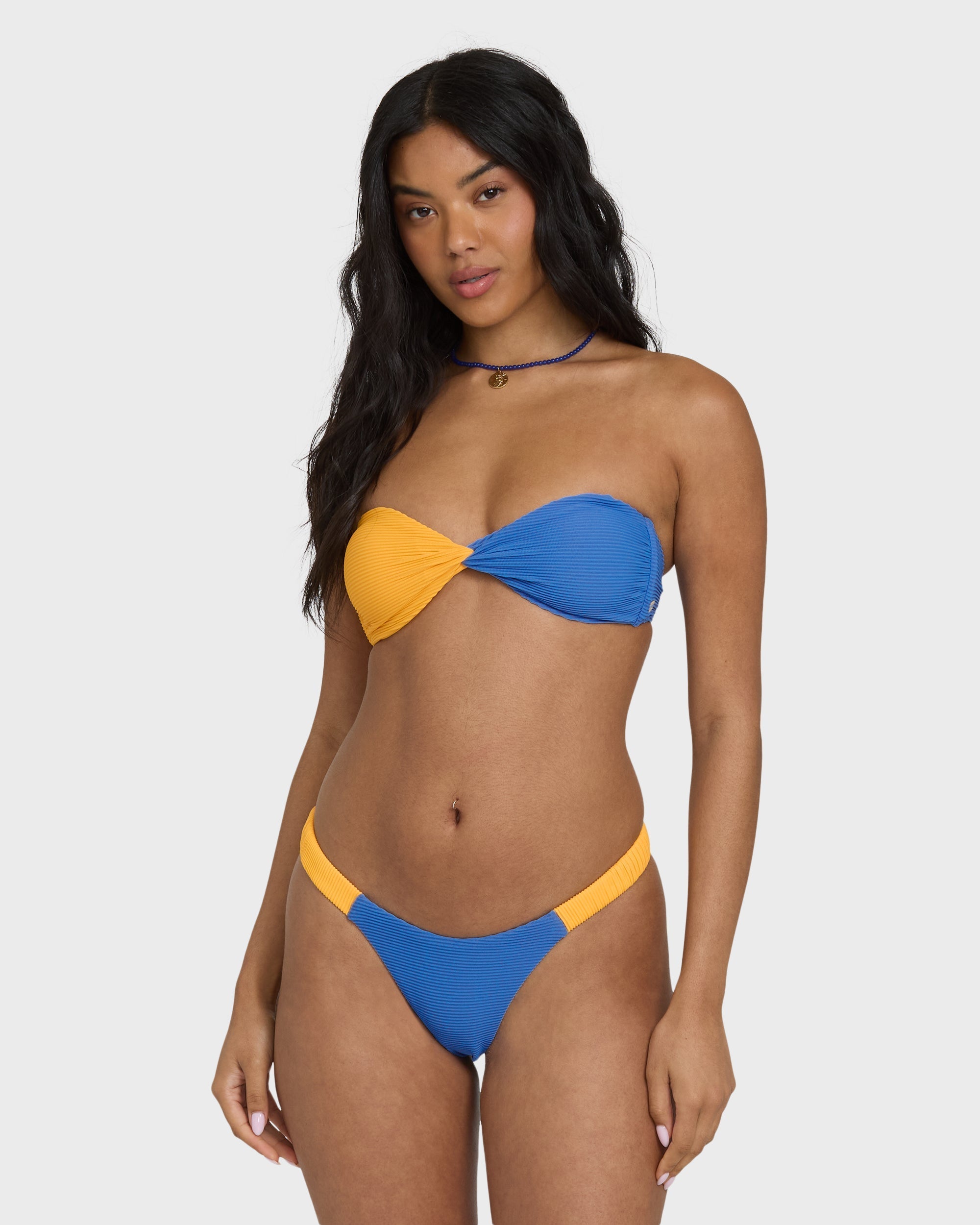 Tanlines Twist Bandeau Bikini Top - True Blue