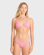Summer High Remi Triangle Bikini Top - Pink Sand