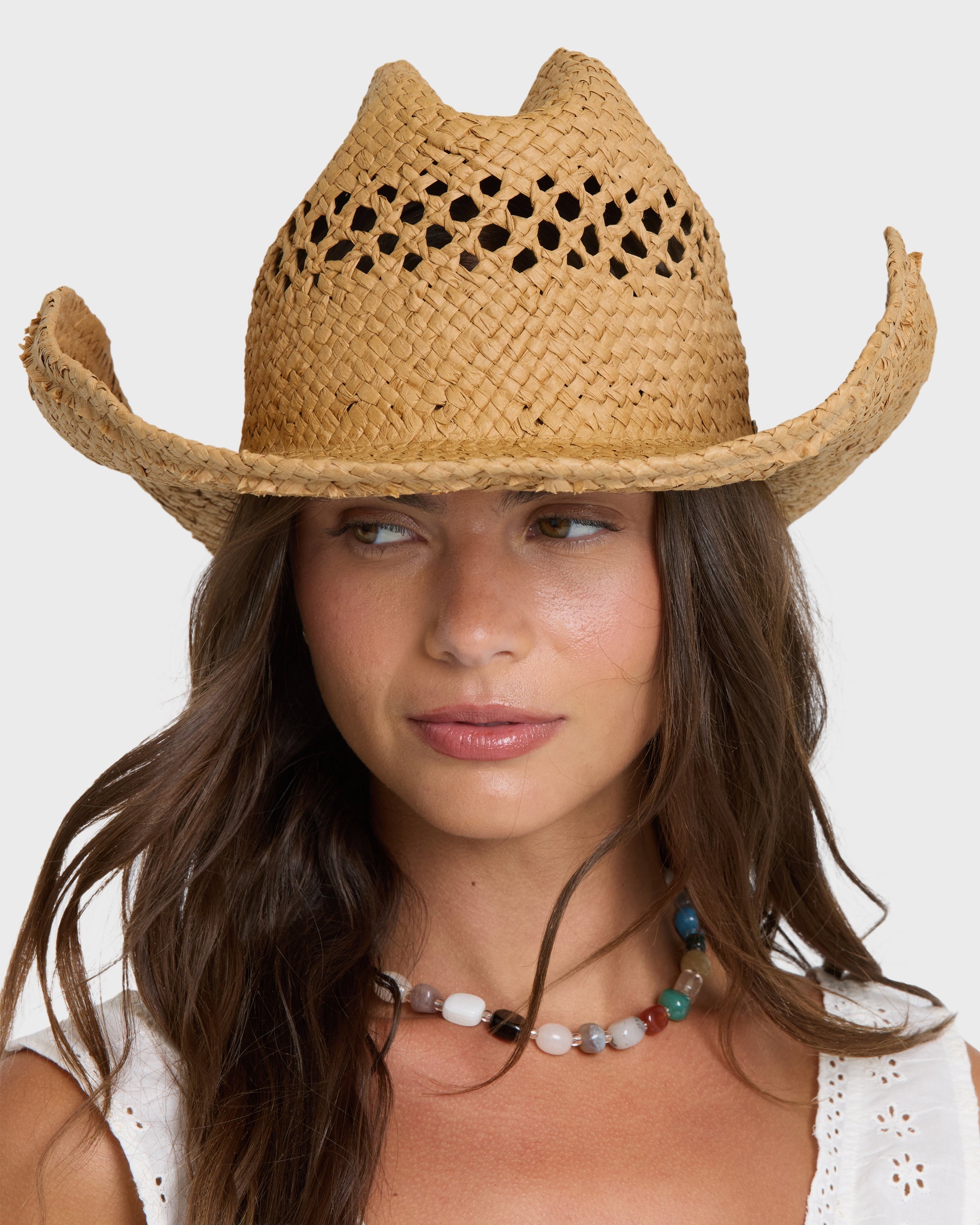 Wild Waves Wide Brim Straw Hat - Natural