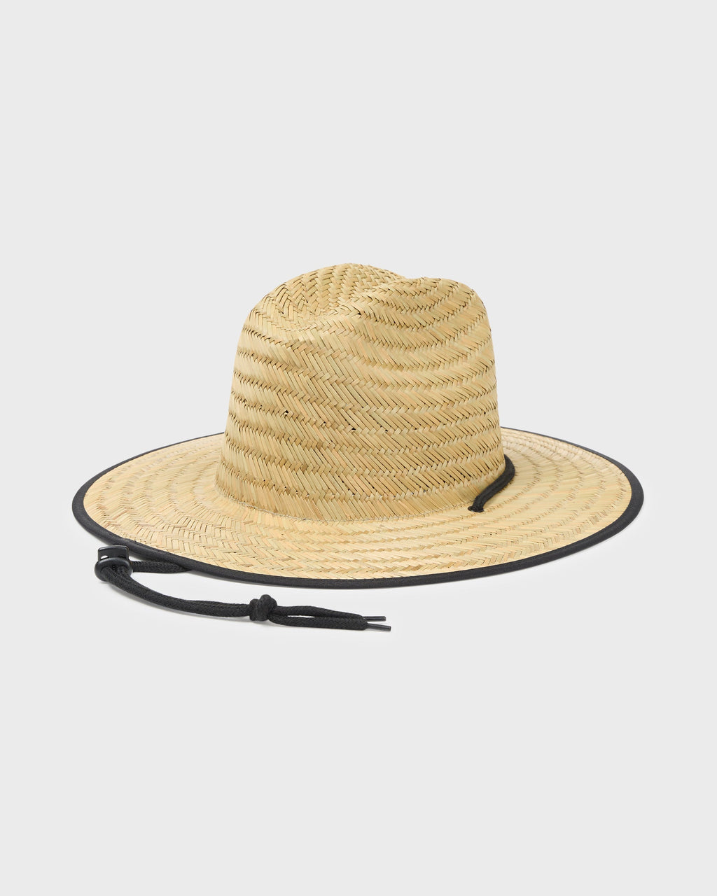 Tides Print Straw Lifeguard Hat - Jet Black