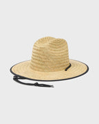 Tides Print Straw Lifeguard Hat - Jet Black