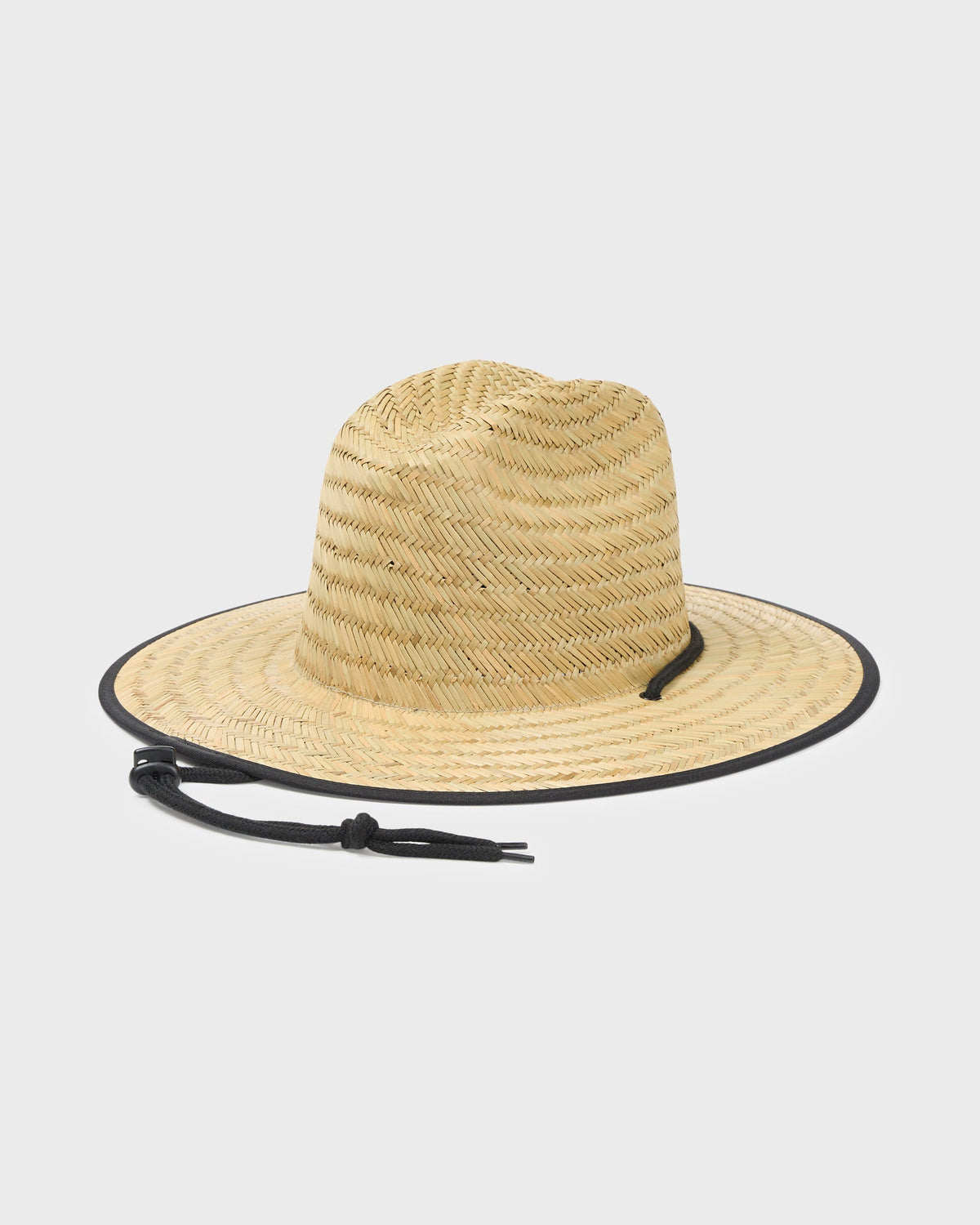 Tides Print Straw Lifeguard Hat - Jet Black