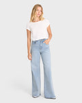 Free Fall High-Waist Denim Flare Pants - Light Wash