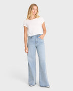 Free Fall High-Waist Denim Flare Pants - Light Wash