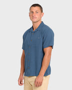 Victoria Vacay Short Sleeve Woven Shirt - China Blue