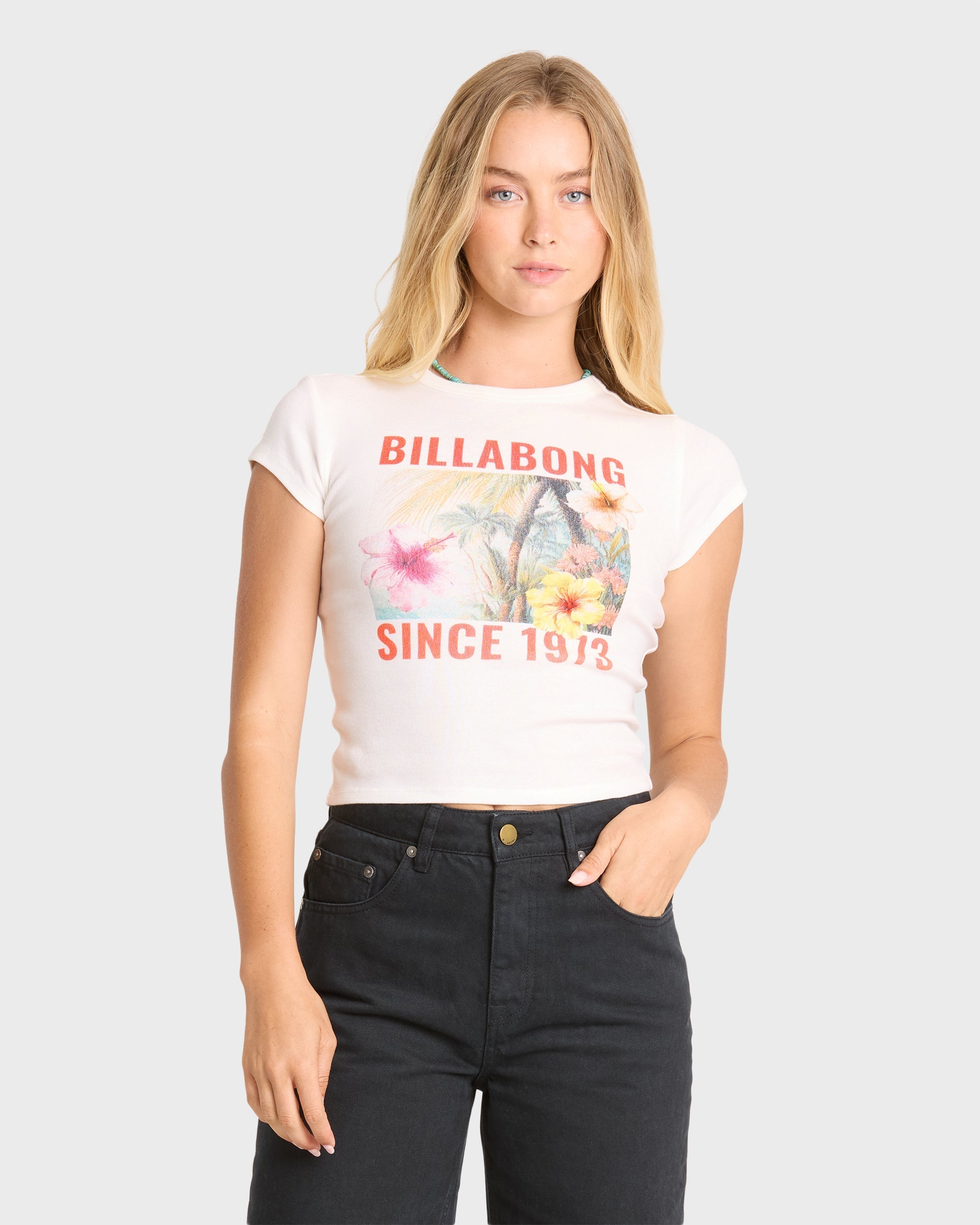Take A Moment Short Sleeve Knit Graphic T-Shirt - Salt Crystal