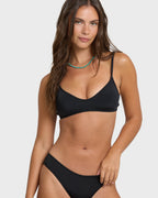 Sol Searcher V Bralette Bikini Top - Black Pebble