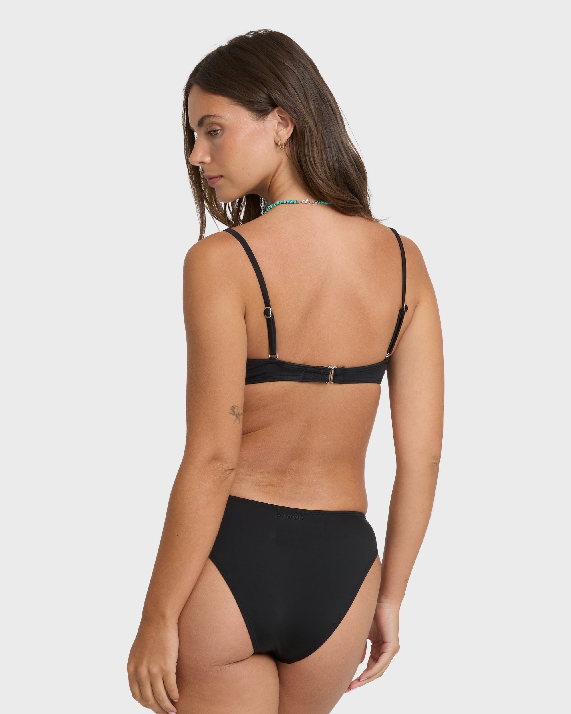 Sol Searcher V Bralette Bikini Top - Black Pebble