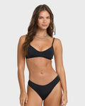Sol Searcher V Bralette Bikini Top - Black Pebble