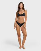 Sol Searcher V Bralette Bikini Top - Black Pebble