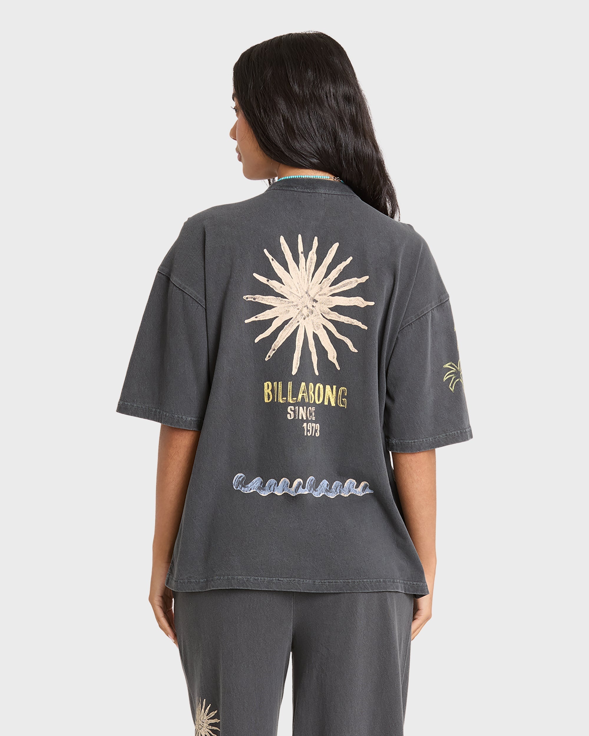 Paradise 73 Short Sleeve Cotton T-Shirt - Black Sands