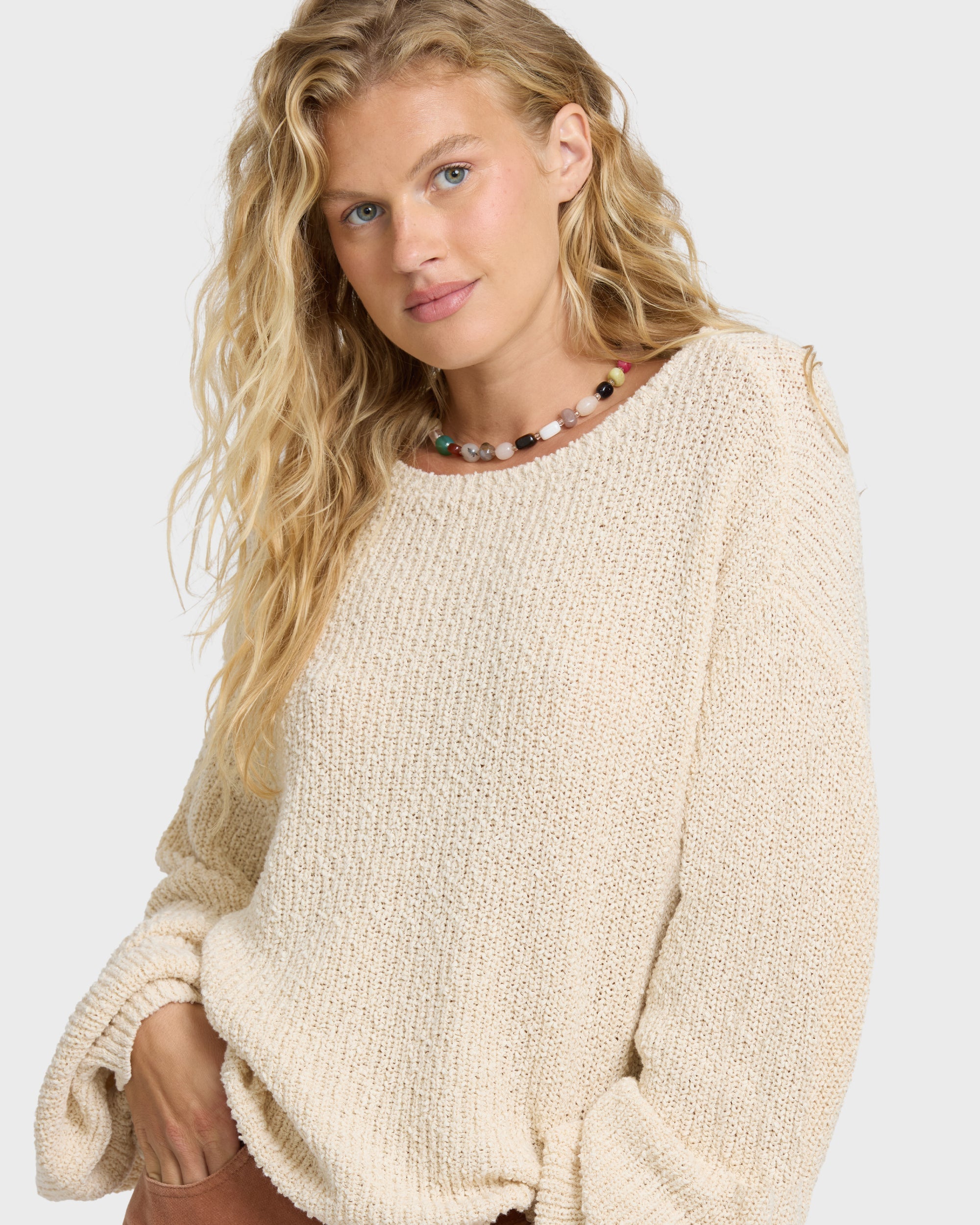 Open Air Crewneck Sweater - White Cap